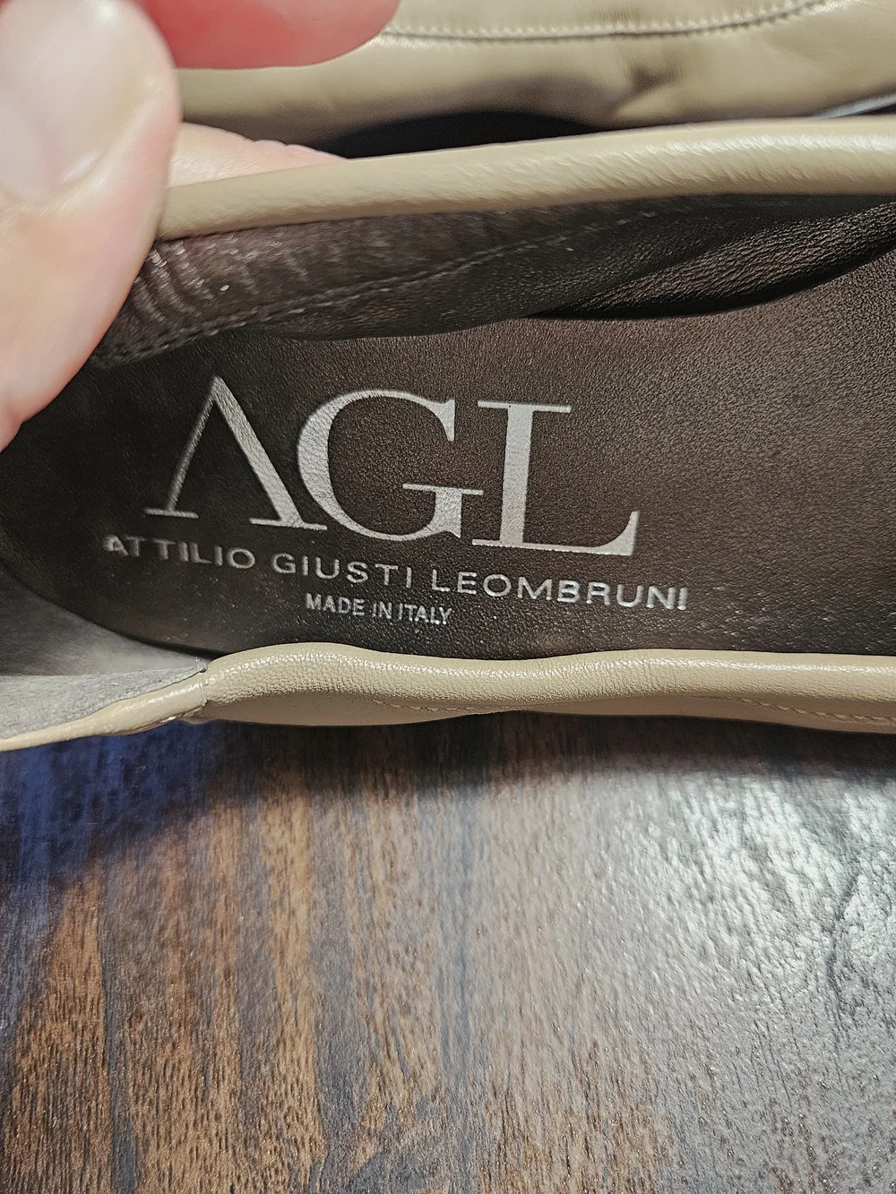 AGL Atilio Giusti Leombruni,Balet Flats Leopard-Print Toe and Black Trim,Size 35